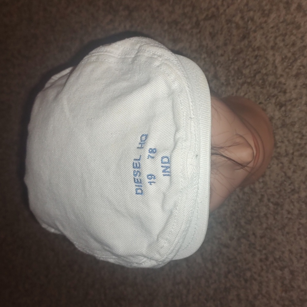 Diesel Embroidered Strapback Cream Flat  Newspaper Boy Hat OS